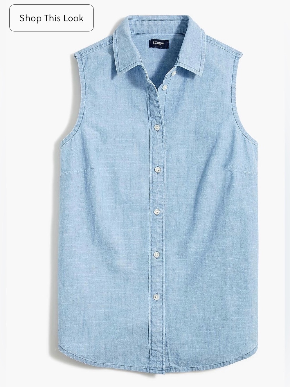 J Crew Factory Sleeveless chambray button-up shirt in signature fit size small